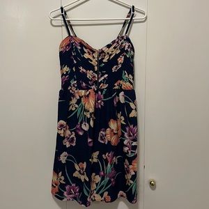 EUC Roxy blue with flowers dress, size Large